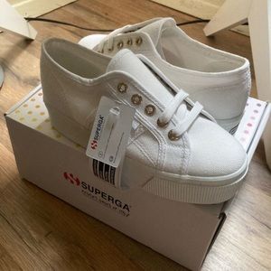 SuperGa White Platform Sneakers